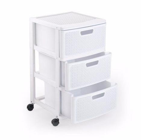 Gaveteiro Rattan 3 Gavetas Com Rodas Branco - Monte libano é boa?