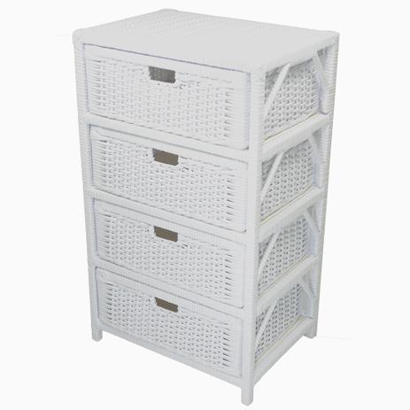 Gaveteiro Tradicional Organizador 4 Gavetas Fibra 41x30x72 - Branco - Allstate Menor preço em Gaveteiro Tradicional Organizador 4 Gavetas Fibra 41x30x72 - Branco - Allstate