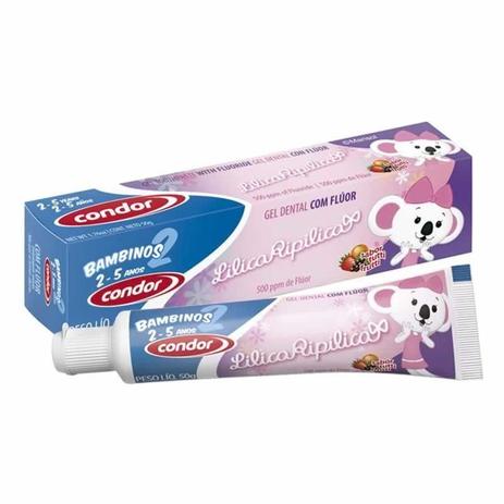 Gel Dental Condor Bambinos 2-5 Anos Lilica 50g Menor preço em Gel Dental Condor Bambinos 2-5 Anos Lilica 50g