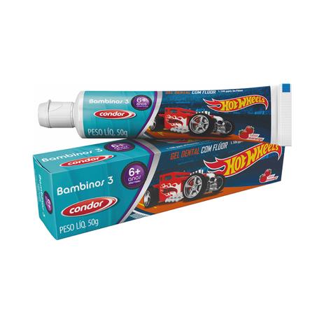Gel dental condor hot wheels 50g (+6 anos) - 3511 Menor preço em Gel dental condor hot wheels 50g (+6 anos) - 3511