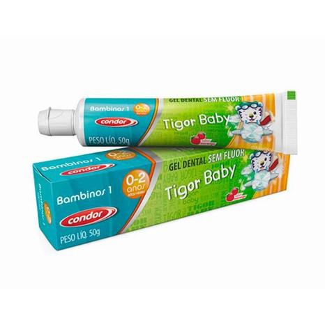 Gel dental sem flúor tigor condor bambinos 50g 0-2 anos Menor preço em Gel dental sem flúor tigor condor bambinos 50g 0-2 anos