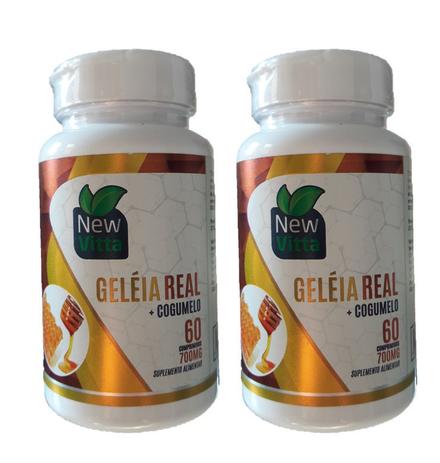 Geleia Real Liofilizada C Cogumelo Agaricus 120cpr 700mg New Vitta Geleia Real Magazine Luiza