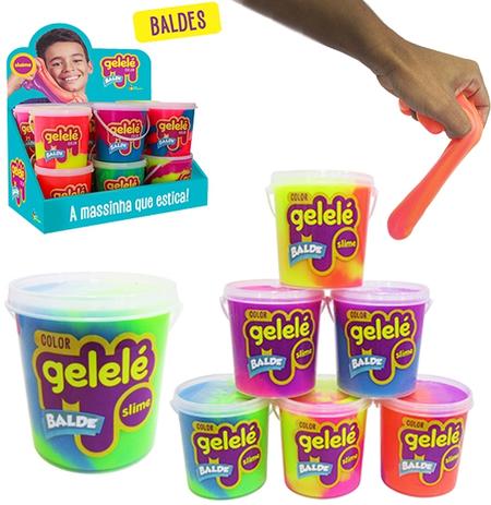 Geleinha slime / gelele balde bicolor 457g - Doce brinquedo Menor preço em Geleinha slime / gelele balde bicolor 457g - Doce brinquedo