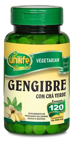 Gengibre com Chá Verde Unilife 120 comprimidos Menor preço em Gengibre com Chá Verde Unilife 120 comprimidos