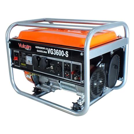 Gerador a Gasolina 4T 3,60kVA 7HP 208cc Bivolt VG3600-S VULCAN TRENT Menor preço em Gerador a Gasolina 4T 3,60kVA 7HP 208cc Bivolt VG3600-S VULCAN TRENT