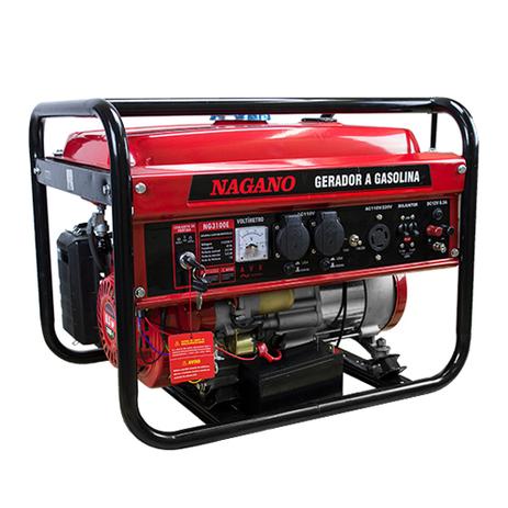 Gerador de Energia a Gasolina, 3 KVA, Monofásico Partida Elétrica - NG3100E - Nagano Menor preço em Gerador de Energia a Gasolina, 3 KVA, Monofásico Partida Elétrica - NG3100E - Nagano