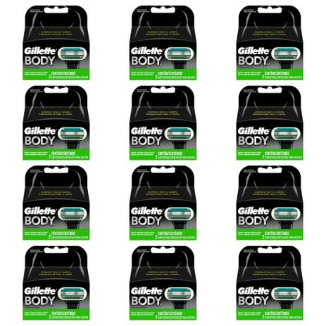 Gillette Body Carga C/2 (Kit C/12) Menor preço em Gillette Body Carga C/2 (Kit C/12)