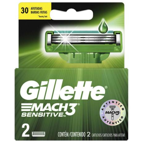 Gillette carga para aparelho mach3 sensitive c/2 Menor preço em Gillette carga para aparelho mach3 sensitive c/2