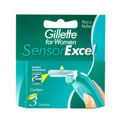 Gillette carga sensor excel for women c/3 Menor preço em Gillette carga sensor excel for women c/3