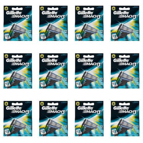 Gillette Mach3 Carga Regular C/3 (Kit C/12) Menor preço em Gillette Mach3 Carga Regular C/3 (Kit C/12)