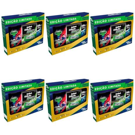 Gillette Mach3 Sensi Care Aparelho De Barbear + 2 Cargas + Gel 71g (Kit C/06) Menor preço em Gillette Mach3 Sensi Care Aparelho De Barbear + 2 Cargas + Gel 71g (Kit C/06)