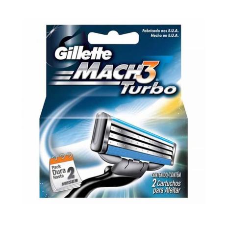 Gillette Mach3 Turbo Carga C/2 Menor preço em Gillette Mach3 Turbo Carga C/2