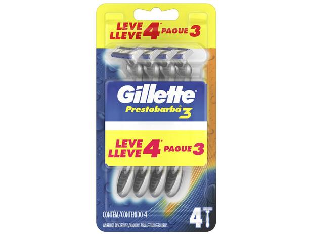 Gillette Prestobarba 3 - Aparelho de Barbear 4 Unidades