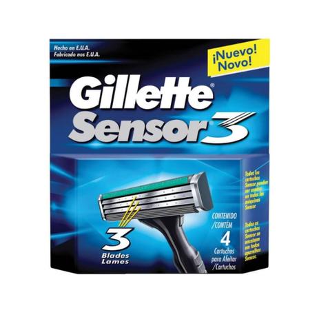 Gillette Sensor 3 Carga C/4 Menor preço em Gillette Sensor 3 Carga C/4