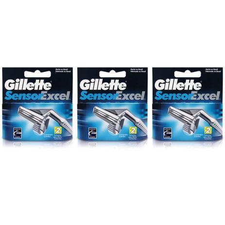 Gillette Sensor Excel Carga C/2 (Kit C/03) Menor preço em Gillette Sensor Excel Carga C/2 (Kit C/03)