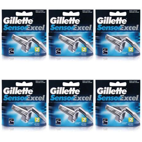 Gillette Sensor Excel Carga C/2 (Kit C/06) Menor preço em Gillette Sensor Excel Carga C/2 (Kit C/06)