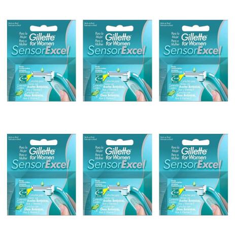Gillette Sensor Excel Carga P/ Barbear Feminino C/3 (Kit C/06) Menor preço em Gillette Sensor Excel Carga P/ Barbear Feminino C/3 (Kit C/06)