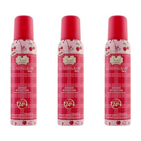 Giovanna Baby Cherry Desodorante Aerosol 150ml (Kit C/03) Menor preço em Giovanna Baby Cherry Desodorante Aerosol 150ml (Kit C/03)