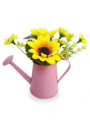 Girassol Arranjo Flor Artificial Com Mini Regador Rosa Metal - Flordecorar Menor preço em Girassol Arranjo Flor Artificial Com Mini Regador Rosa Metal - Flordecorar
