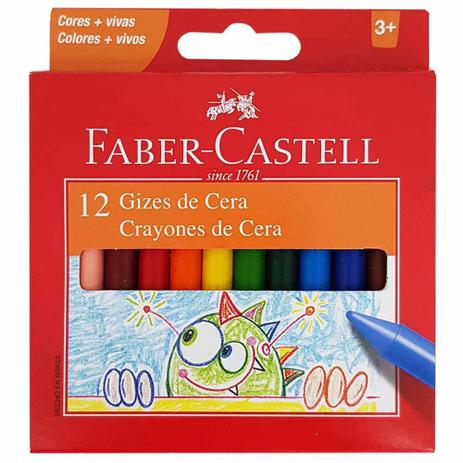 Giz de Cera 12 Cores Faber Castell - Faber-Castell Menor preço em Giz de Cera 12 Cores Faber Castell - Faber-Castell