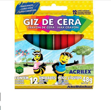 Giz de Cera Acrilex 12 cores 48g Unitário Menor preço em Giz de Cera Acrilex 12 cores 48g Unitário