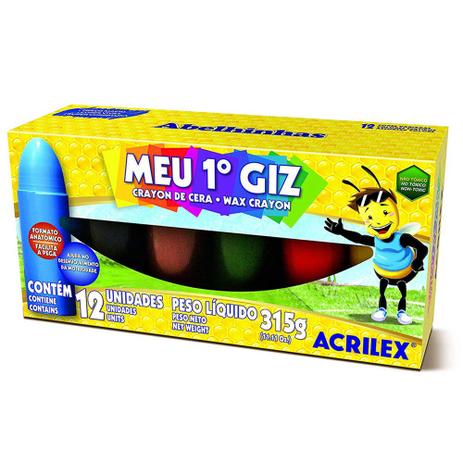 Giz de Cera - Meu Primeiro Giz de Cera - 12 Cores - Acrilex - Reval papelaria Menor preço em Giz de Cera - Meu Primeiro Giz de Cera - 12 Cores - Acrilex - Reval papelaria