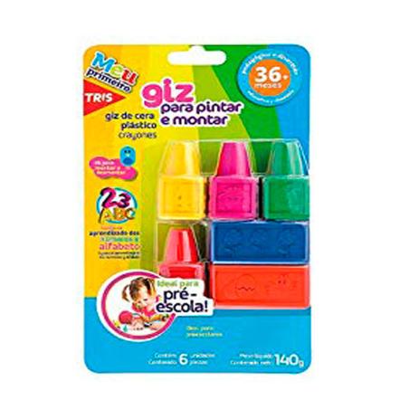 Giz de Cera Pedagogico Super Resistente 6 Cores Tris - Summit Menor preço em Giz de Cera Pedagogico Super Resistente 6 Cores Tris - Summit