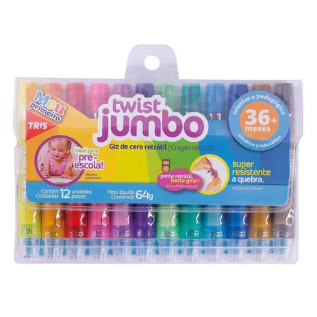 Giz De Cera Retratil Twist Jumbo 12 Cores 659343 Summit Menor preço em Giz De Cera Retratil Twist Jumbo 12 Cores 659343 Summit