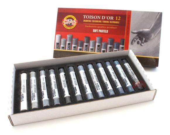 Giz Pastel Seco Macio Redondo Toison Dor Estojo com 12 Tons de Cinza Ref.8522G Koh-I-Noor Menor preço em Giz Pastel Seco Macio Redondo Toison Dor Estojo com 12 Tons de Cinza Ref.8522G Koh-I-Noor
