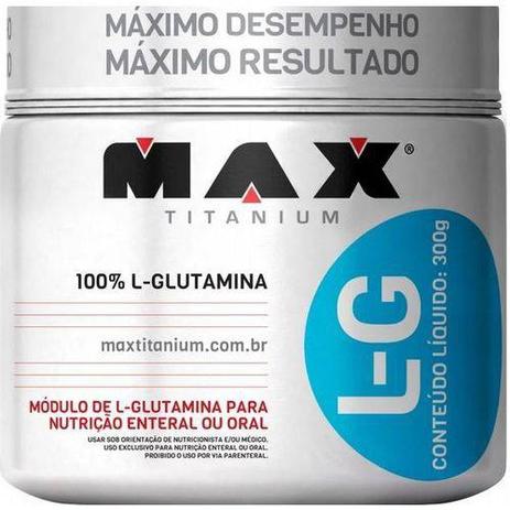 Glutamina L-g 300g - Max Titanium - Original Menor preço em Glutamina L-g 300g - Max Titanium - Original