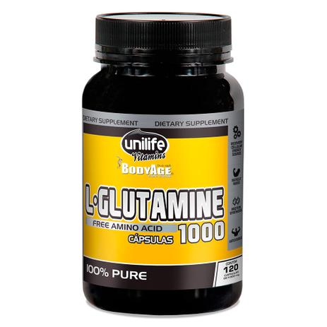 Glutamina - L-Glutamine Body Age (1000mg) 120 Cápsulas - Unilife Menor preço em Glutamina - L-Glutamine Body Age (1000mg) 120 Cápsulas - Unilife