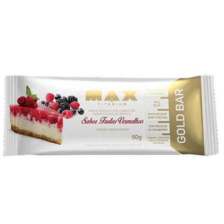 Gold Bar - 1 Unidade 50g Frutas Vermelhas - Max Titanium Menor preço em Gold Bar - 1 Unidade 50g Frutas Vermelhas - Max Titanium