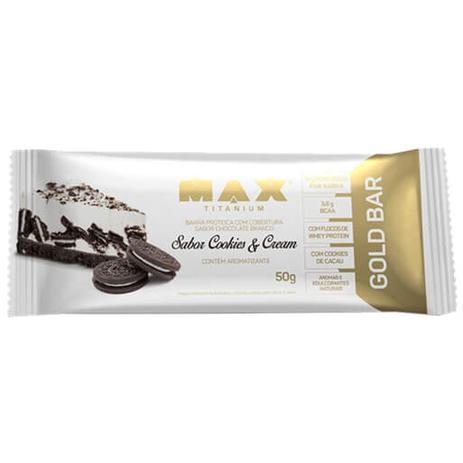 Gold Bar 50g Cookies e Cream - Max Titanium Menor preço em Gold Bar 50g Cookies e Cream - Max Titanium