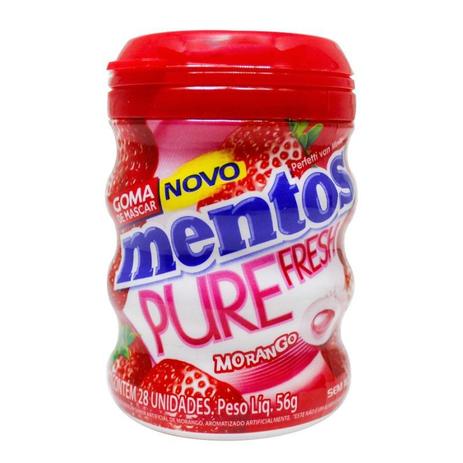 Goma de mascar mentos pure fresh 56g sabor morango Menor preço em Goma de mascar mentos pure fresh 56g sabor morango