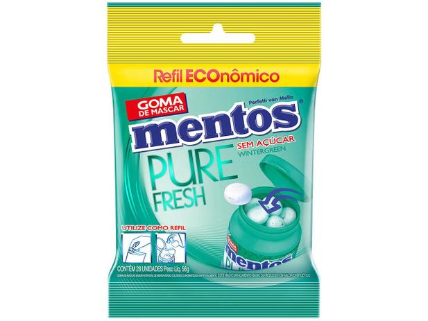Goma de Mascar Mentos Pure Fresh Wintergreen - sem Açúcar 56g Bag Refil Menor preço em Goma de Mascar Mentos Pure Fresh Wintergreen - sem Açúcar 56g Bag Refil