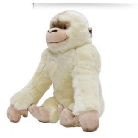 Gorila de pelucia branco macaco macaquinho antialergico lavavel - Gimp Menor preço em Gorila de pelucia branco macaco macaquinho antialergico lavavel - Gimp