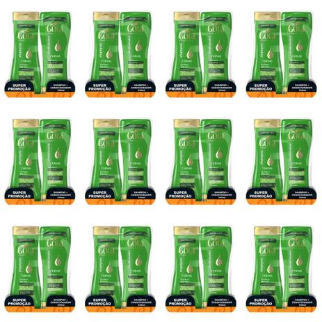 Gota Dourada 7 Ervas Shampoo + Condicionador 340ml (Kit C/12) Menor preço em Gota Dourada 7 Ervas Shampoo + Condicionador 340ml (Kit C/12)
