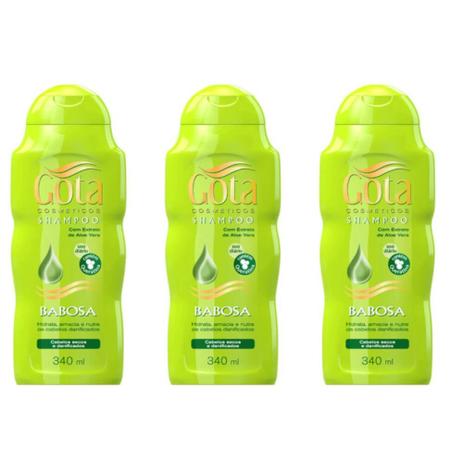 Gota Dourada Babosa Shampoo 340ml (Kit C/03) Menor preço em Gota Dourada Babosa Shampoo 340ml (Kit C/03)