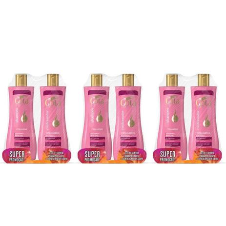 Gota Dourada Ceramidas Shampoo + Condicionador 340ml (Kit C/03) Menor preço em Gota Dourada Ceramidas Shampoo + Condicionador 340ml (Kit C/03)
