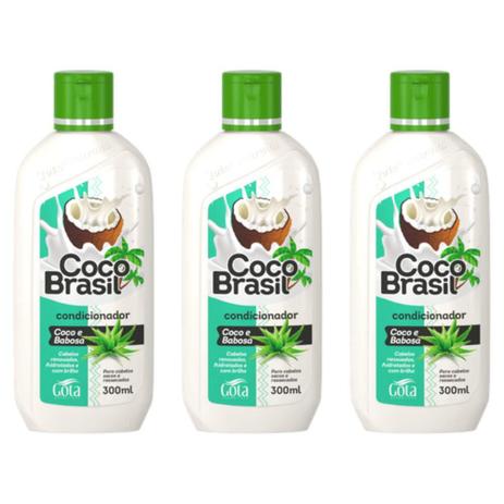 Gota Dourada Coco Brasil Condicionador Coco E Babosa 300ml (Kit C/03) Menor preço em Gota Dourada Coco Brasil Condicionador Coco E Babosa 300ml (Kit C/03)
