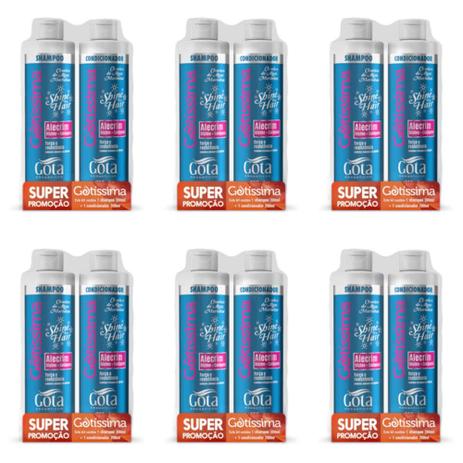Gota Dourada Gotíssima Shampoo + Condicionador Algas 300ml (Kit C/06) Menor preço em Gota Dourada Gotíssima Shampoo + Condicionador Algas 300ml (Kit C/06)