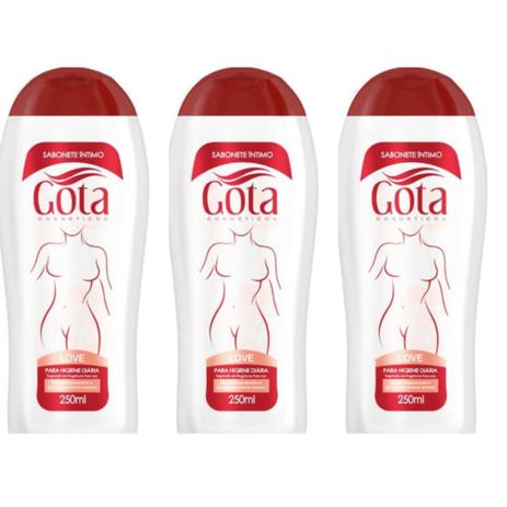 Gota Dourada Love Sabonete Líquido Íntimo 250ml (Kit C/03) Menor preço em Gota Dourada Love Sabonete Líquido Íntimo 250ml (Kit C/03)