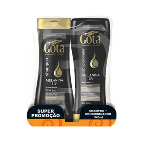 Gota Dourada Melanina Shampoo + Condicionador 340ml Menor preço em Gota Dourada Melanina Shampoo + Condicionador 340ml
