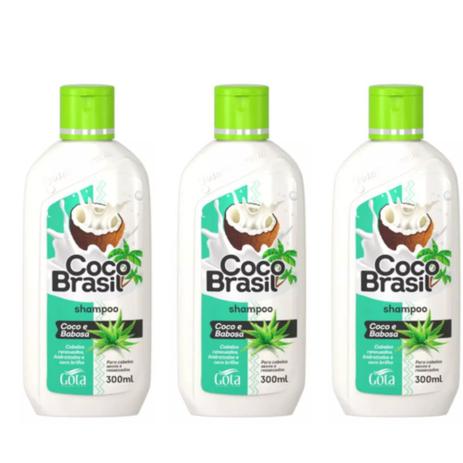 Gota Dourada Shampoo Coco E Babosa 300ml (Kit C/03) Menor preço em Gota Dourada Shampoo Coco E Babosa 300ml (Kit C/03)