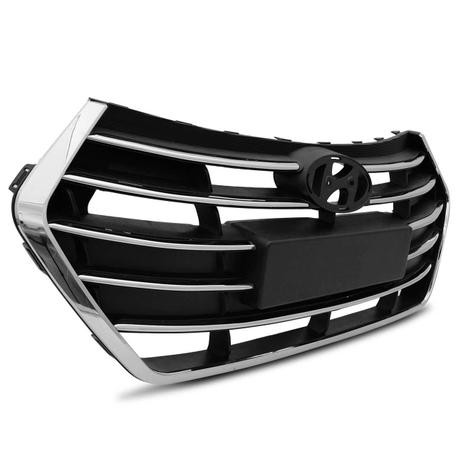 Grade Dianteira Central HB20 Sedan 2016 2017 2018 2019 Preta Friso Cromado Espaço Emblema Placa - Retrovex Menor preço em Grade Dianteira Central HB20 Sedan 2016 2017 2018 2019 Preta Friso Cromado Espaço Emblema Placa - Retrovex