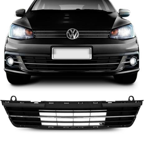 Grade Dianteira Central Para-choque Gol Voyage G7 2016 2017 2018 Preto Friso Cromado - Blawer Menor preço em Grade Dianteira Central Para-choque Gol Voyage G7 2016 2017 2018 Preto Friso Cromado - Blawer