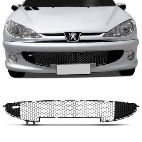 Grade Dianteira Central Para-choque Peugeot 206 2004 2005 2006 2007 2008 2009 1010 Preto Cromado - Prime Menor preço em Grade Dianteira Central Para-choque Peugeot 206 2004 2005 2006 2007 2008 2009 1010 Preto Cromado - Prime