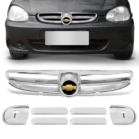 Grade Dianteira Corsa Hatch Sedan 00 01 Cromada Millenium Aplique Maçaneta Retrovisor Friso Emblema - Prime Menor preço em Grade Dianteira Corsa Hatch Sedan 00 01 Cromada Millenium Aplique Maçaneta Retrovisor Friso Emblema - Prime