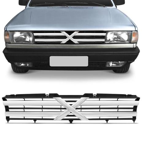 Grade Dianteira Gol Parati G1 91 a 97 Preta em X 3 Filetes Cromados - Kit prime Menor preço em Grade Dianteira Gol Parati G1 91 a 97 Preta em X 3 Filetes Cromados - Kit prime