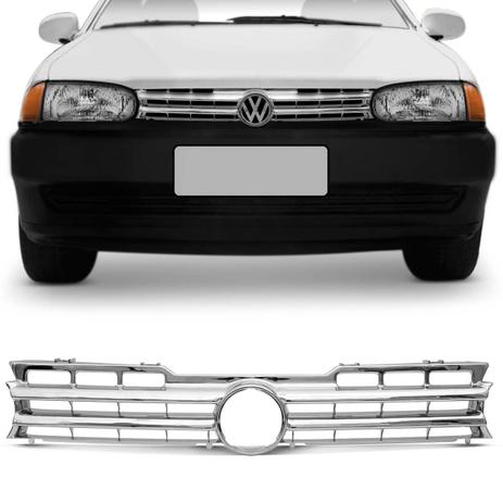 Grade Dianteira Gol Parati G2 1996 a 1999 Saveiro G2 1998 a 2000 Gol Special G2 2001 a 2003 Cromada - Kj Menor preço em Grade Dianteira Gol Parati G2 1996 a 1999 Saveiro G2 1998 a 2000 Gol Special G2 2001 a 2003 Cromada - Kj